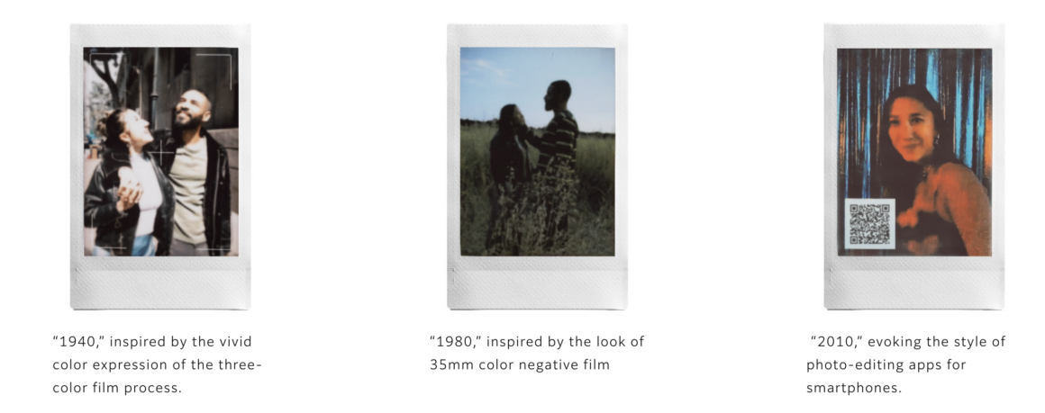 Instax Dünyasında Bir İlk: Fujifilm’in Yeni Anında Kamerası Video Özelliğiyle Geliyor 2 three instax images with text underneath are on a white background