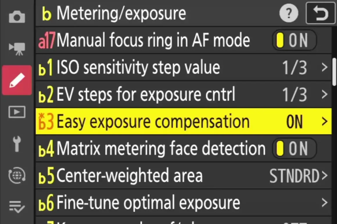 Yeni Nikon fotoğraf makinenizde değiştirmeniz gereken ayarlar 3 Easy Exposure compensation
