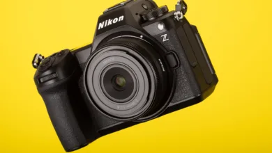 Nikon z6iii on yellow background