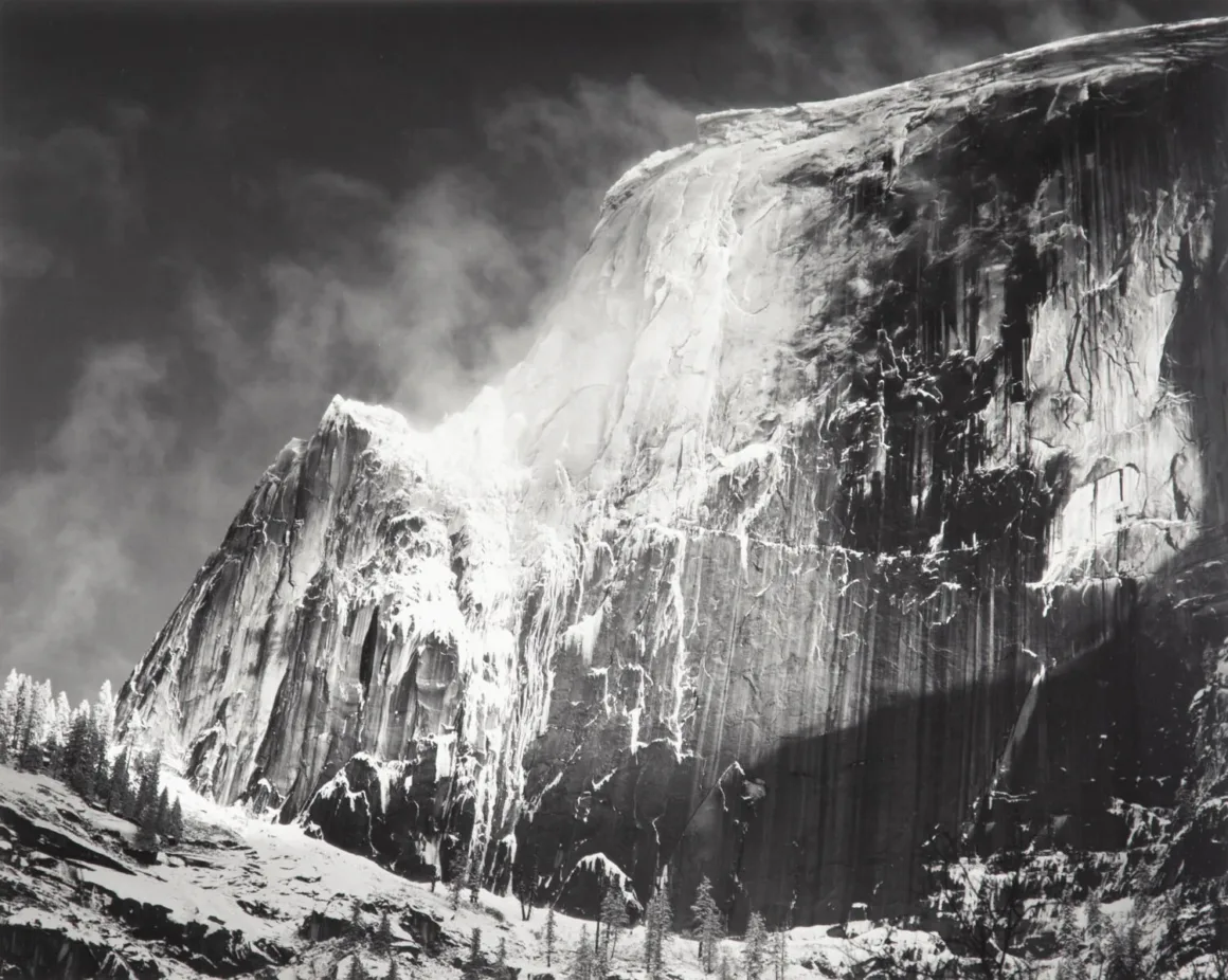 Ansel Adams: Fotoğraf Çekmek Değil, Işığı ve Tonu Tasarlamak 9 half dome blowing snow yosemite explore photographs ansel adams 1