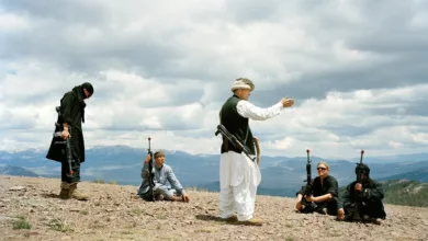 web playing the role of a warlord holding a taliban training camp on a remote afghan mountaintop 2009 claire beckett