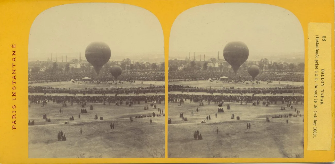 Gökyüzünde Başladı, Felaketle Bitti: Nadar’ın Çılgın Balon Yolculuğu 5 An hot air balloon taking of from Paris at the 18 th of October in 1863