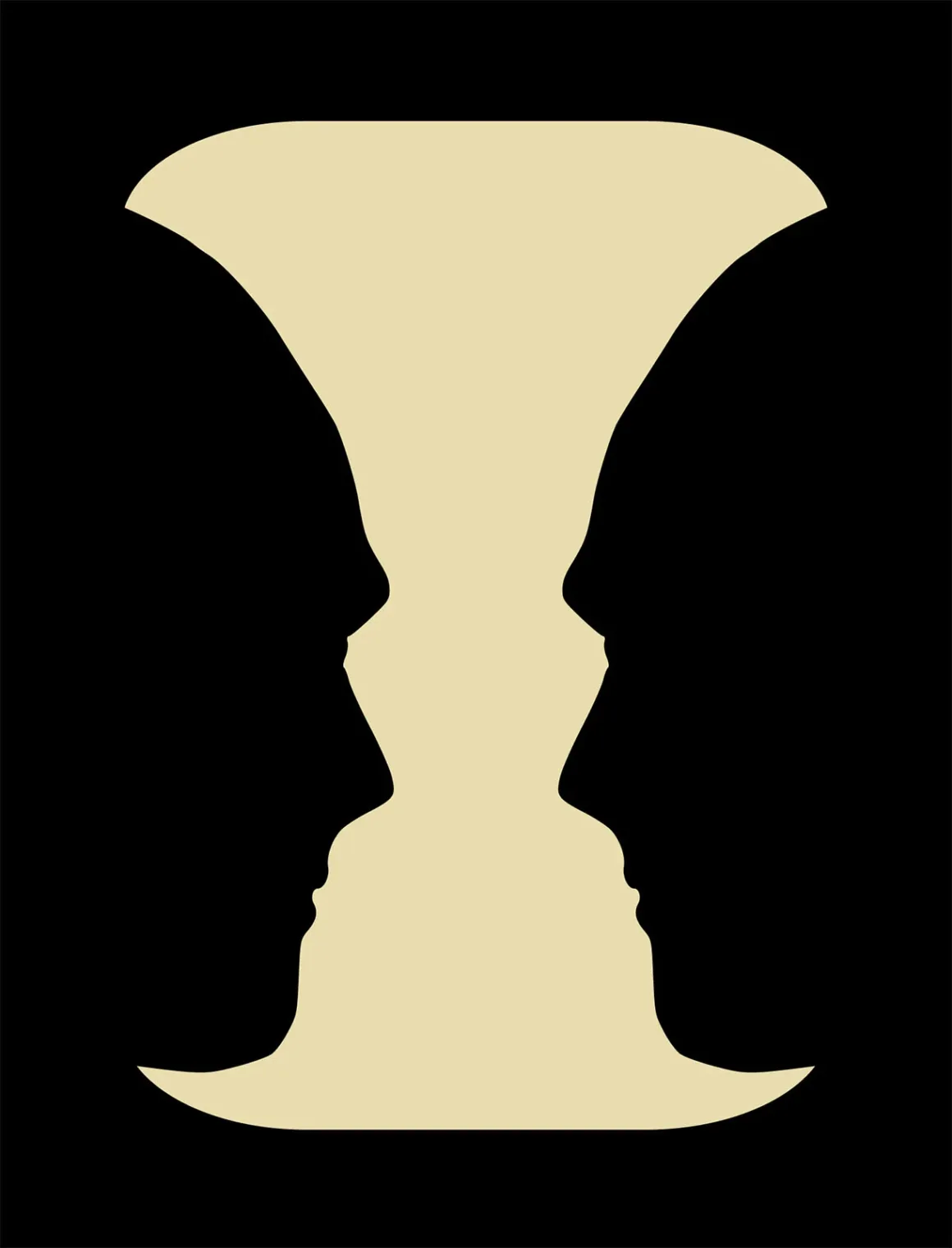 Başarılı Bir Fotoğrafçılık İşinin Sırları 10 Birbirine bakan iki siyah profil silüetinin aynı zamanda ortadaki boşlukta bir vazo şekli oluşturduğu optik illüzyon.