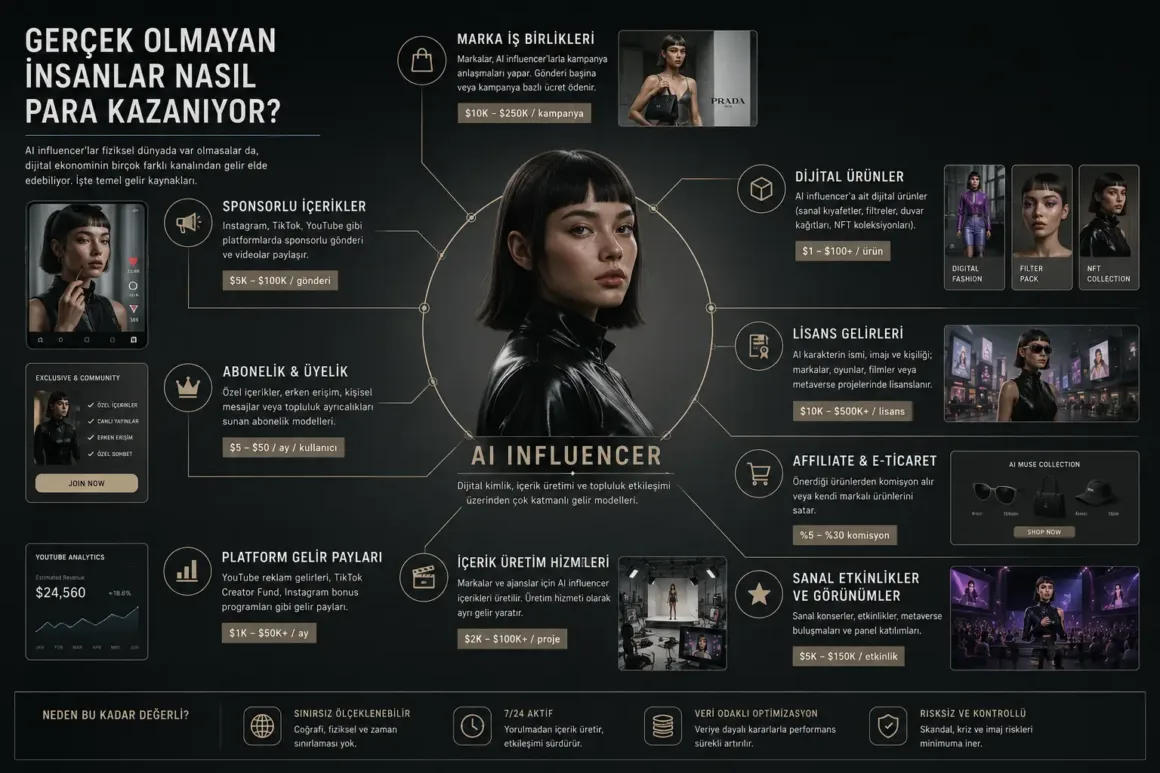 Fotoğraf Sonrası İnsan: AI Influencer Dönemi Başladı 4 Gercek Olmayan Insanlar Nasil Para Kazaniyor