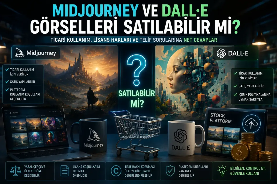 Yapay Zekâ ile Üretilen Görsellerin Telif Hakkı Kime Ait? 3 Midjourney ve DALL E Gorselleri Satilabilir mi