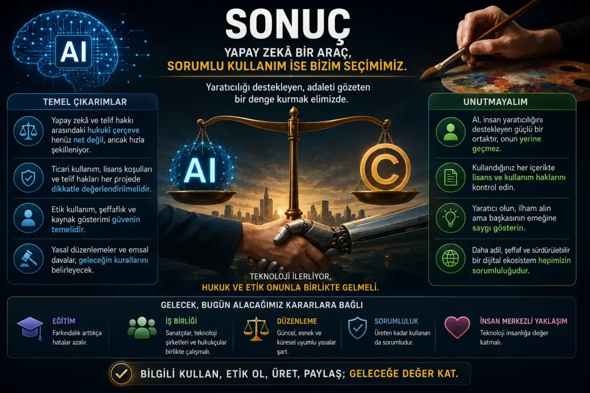 Yapay Zekâ ile Üretilen Görsellerin Telif Hakkı Kime Ait? 9 Yapay Zeka ile Uretilen Gorsellerin Sahibi Kim sonuc