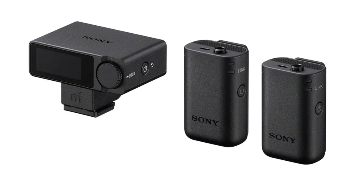 Sony ECM-W5: 32-Bit Float ve 500 Metre Menzilli Kablosuz Mikrofon Sistemi 19 Ekranlı bir alıcı ve iki kompakt vericiden oluşan siyah Sony kablosuz mikrofon sistemi.