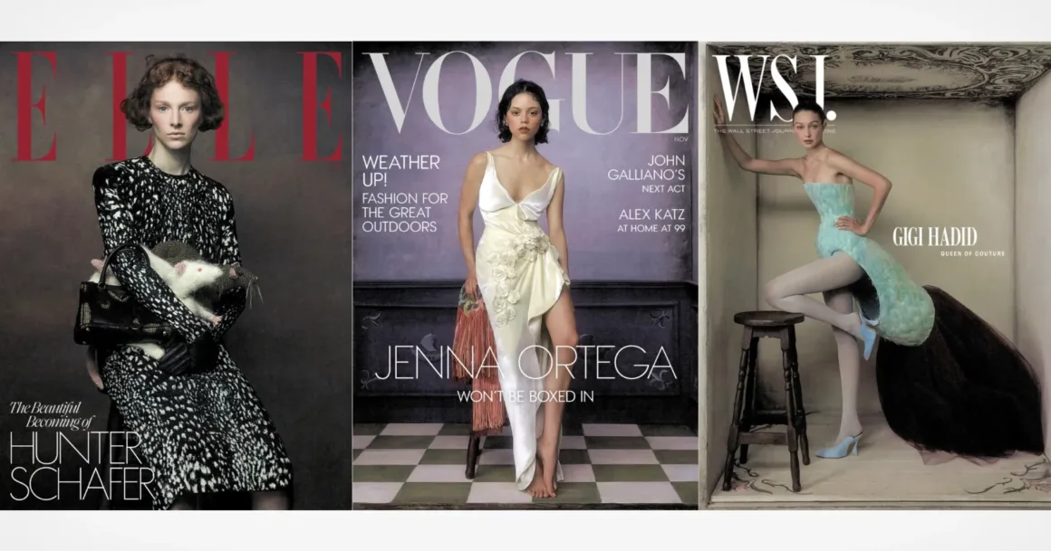 Vogue Elle ve WSJ kapakları: Hunter Schafer, Jenna Ortega ve Gigi Hadid
Elle kapağında Hunter Schafer, Vogue kapağında Jenna Ortega ve WSJ kapağında Gigi Hadid'in yer aldığı üç dergi kapağı.